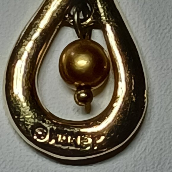 Monet Champagne Brown Colored Pearl Dangle Stud Earrings - Picture 12 of 15